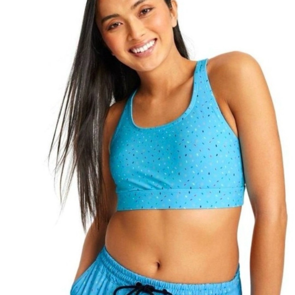 Humankind Light Blue Sprinkles Sports Bra